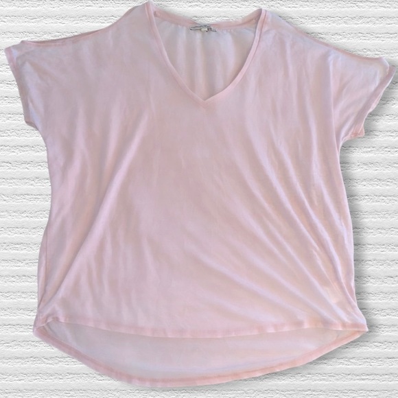 Express Tops - Express Baby Pink Sheer Cold Shoulder T-Shirt